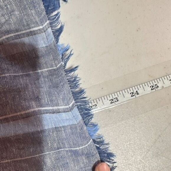 NWT Supply & Demand Women's Striped Linen Fringe Sleeveless Tank Top Blue Medium - Picture 9 of 14